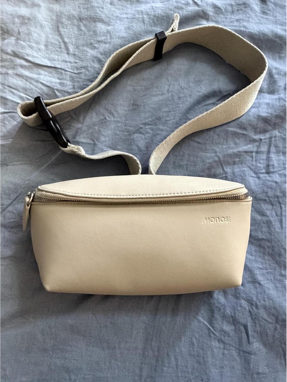 NWOT Monos Metro Sling Bag Ivory Vegan Leather Crossbody Belt Fanny Pack OS